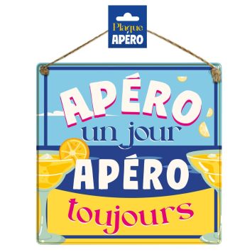 Plaque en métal à suspendre - Collection Apéro - Modèle au choix