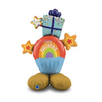 Un joli ballon sous forme de gâteau qui va accompagner votre anniversaire | jourdefete.com