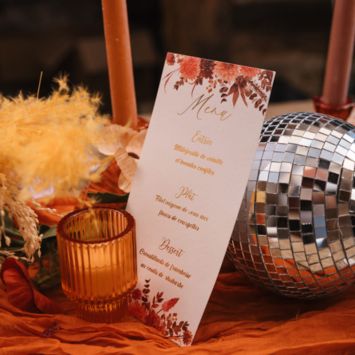 10 menus en papier FSC® - 10 x 20 cm - Collection Time to Disco