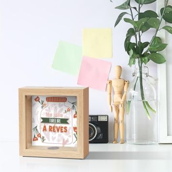 Tirelire carrée "Ma jolie tirelire à rêves"