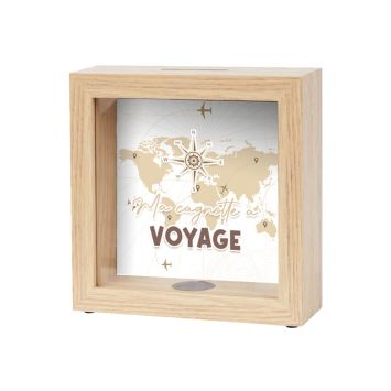 Tirelire déco Ma cagnotte à VOYAGE avec carte du monde | jourdefete.com