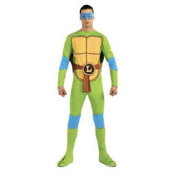 Déguisement Tortue Ninja Leonardo adulte avec bandeau bleu et ceinture L | jourdefete.com