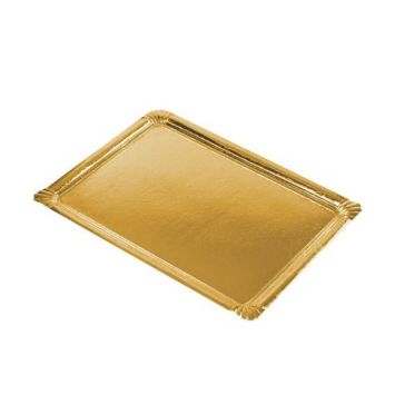 5 Plateaux Traiteur en carton - 34 x 45,5 cm - Couleur Or