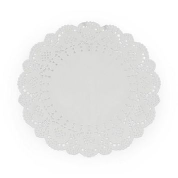 6 napperons dentelle papier blanc    | jourdefete.com