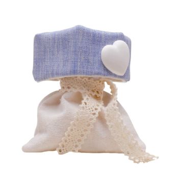 5 Pochons en Jute avec Dragées en forme de cœur | jourdefete.com