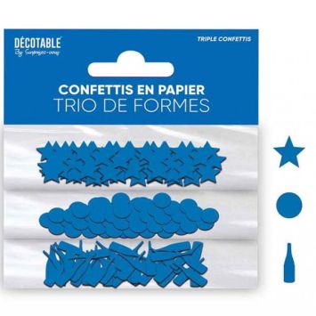 Trio de formes de confettis de table en papier - Couleur au choix