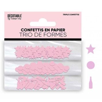 Trio de formes de confettis de table en papier - Couleur au choix