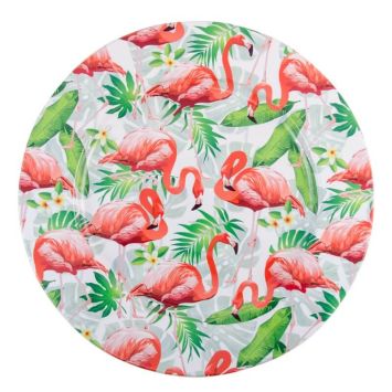 1 Assiette Tropicale - Flamants Roses | jourdefete.com