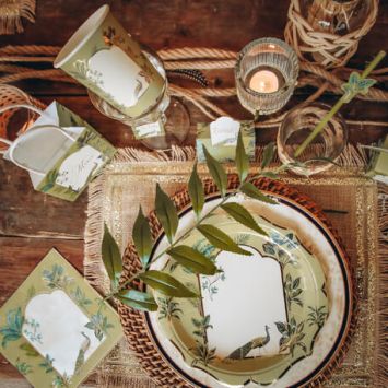 8 Gobelets en carton - Collection Tropical Peacock