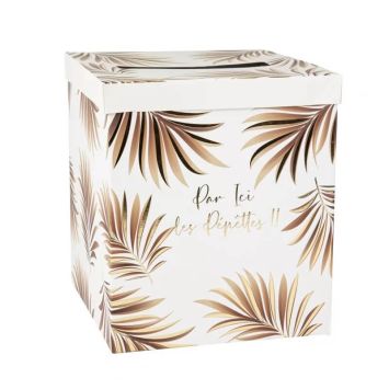 Urne en craton collection tropicool camel et or