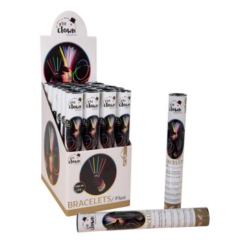 Tube de 15 bracelets lumineux - 20 cm