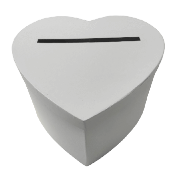 Une fantastique urne en forme de cœur de couleur blanche à poser sur votre table lors de votre événement | jourdefete.com