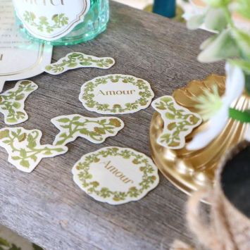 100 confettis en papier à parsemer - Collection Botanica Verde