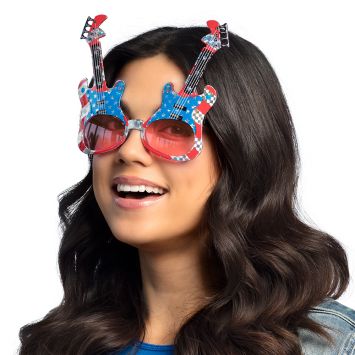 Paire de lunettes USA avec guitares en plastique