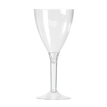 10 Verres à Vin Plastique Pied Crystal