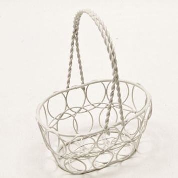 Panier Décoratif en Métal - Blanc