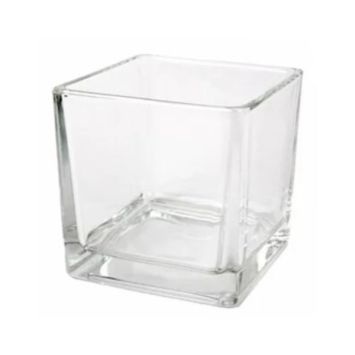 Vase cube en verre - 6 x 6 x 6 cm