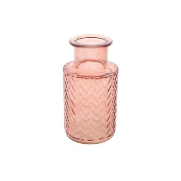 Vase en verre - 22,5 cm - Couleur Vieux Rose