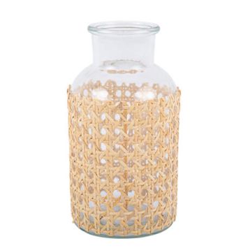 Vase en verre et son cannage naturel | jourdefete.com