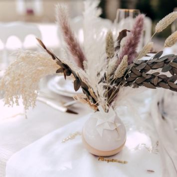 Vase Lia Céramique Blush et Blanc