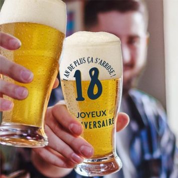Verre à bière pour anniversaire - Âge au choix