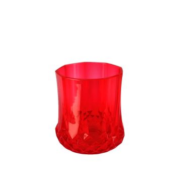 Verre réutilisable plastique rouge 260ml effet cristal | jourdefete.com