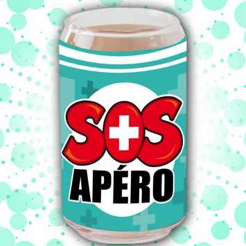 Verre Canette "SOS Apéro"