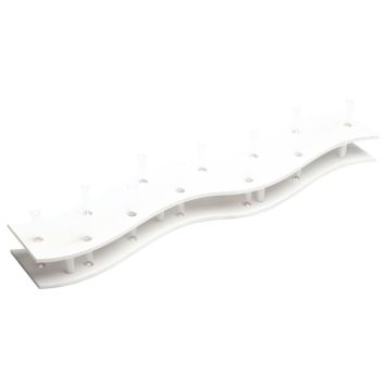 VERRERIE CENTRE DE TABLE BOIS BLANC AVEC TUBES 100CM X 20CM X 10CM