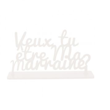 Décoration "Marraine ?" - Blanc