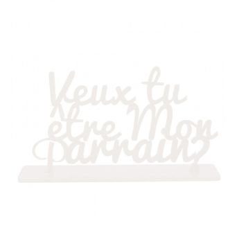 Décoration "Parrain ?" - Blanc