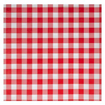 Serviette en papier vichy rouge et blanc 40x40 cm 2 plis | jourdefete.com