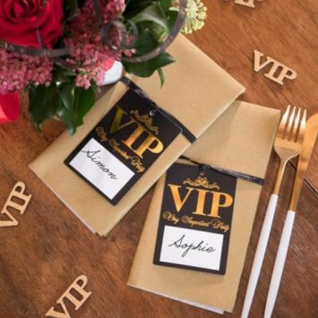 10 Marque-places avec ruban - Collection VIP