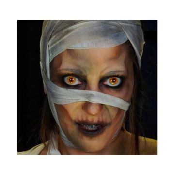 Lentilles Fantaisies – Rouge et Jaune - "Virus" - 1 Jour (Sans correction)