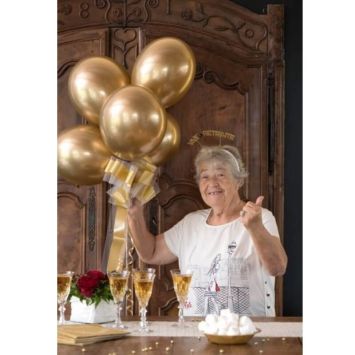 Serre tête Vive la Retraite pailleté - Or et Blanc