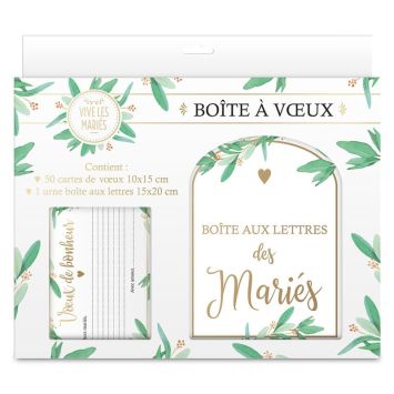 Un pack contenant une urne ainsi que des cartes de vœux pour recueillir les vœux des invités | jourdefete.com