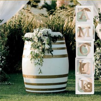 Cube décoratif blanc - 30 x 30 cm - Vive les mariés