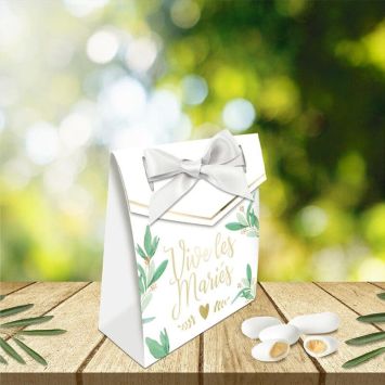Pack de 6 boites à dragées "Vive les mariés"