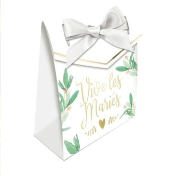 Pack de 6 boites à dragées "Vive les mariés" | jourdefete.com