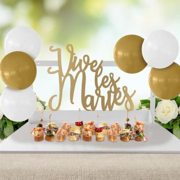 Plateau apéritif avec accroches pour ballons - Collection Vive les Mariés