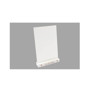 Porte-Menu Bois Blanc - Repère de table - Vive les Mariés - Rose Gold | JOURDEFETE.COM