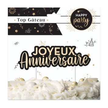 Top Gâteau "Joyeux Anniversaire" - Collection Happy Party