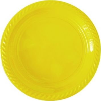 20 assiettes en plastique réutilisable - Diamètre 22 cm - Couleur au choix