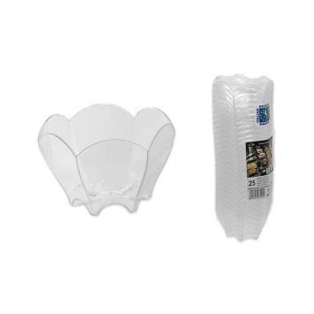 25 petites coupelles tulipe pour verrine - Plastique recyclable transparent | jourdefete.com