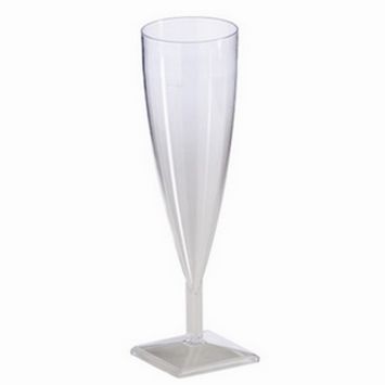 10 flûtes à champagne transparentes en plastique réutilisable - 12 cl
