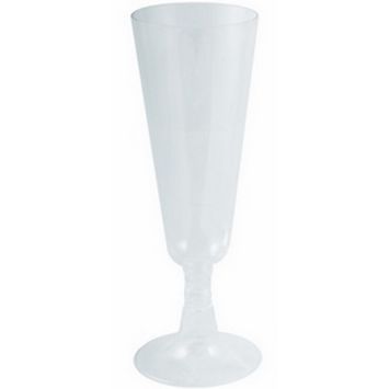 6 flûtes à champagne transparentes en plastique réutilisable
