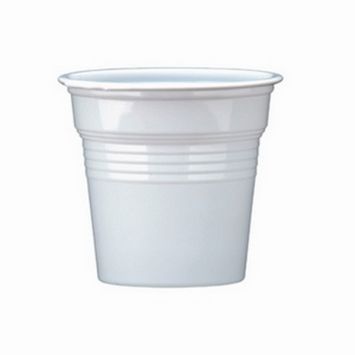 50 gobelets blancs en plastique réutilisable pour expresso - 8 cl