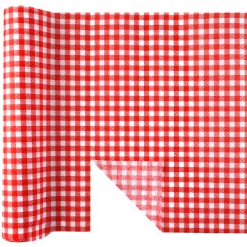 Chemin de table à carreaux rouges et blancs 40 cm x 4,8 m | jourdefete.com
