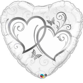 Ballon Hélium Géant "Cœur" Argent - 91cm