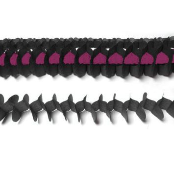 Guirlande en Papier "Zinnia Duo" - Noir / Fuchsia