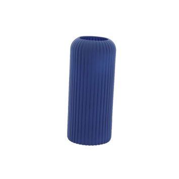 Vase opaque en verre - Zoé - 8,5 x 20 cm - Couleur Bleu Indigo